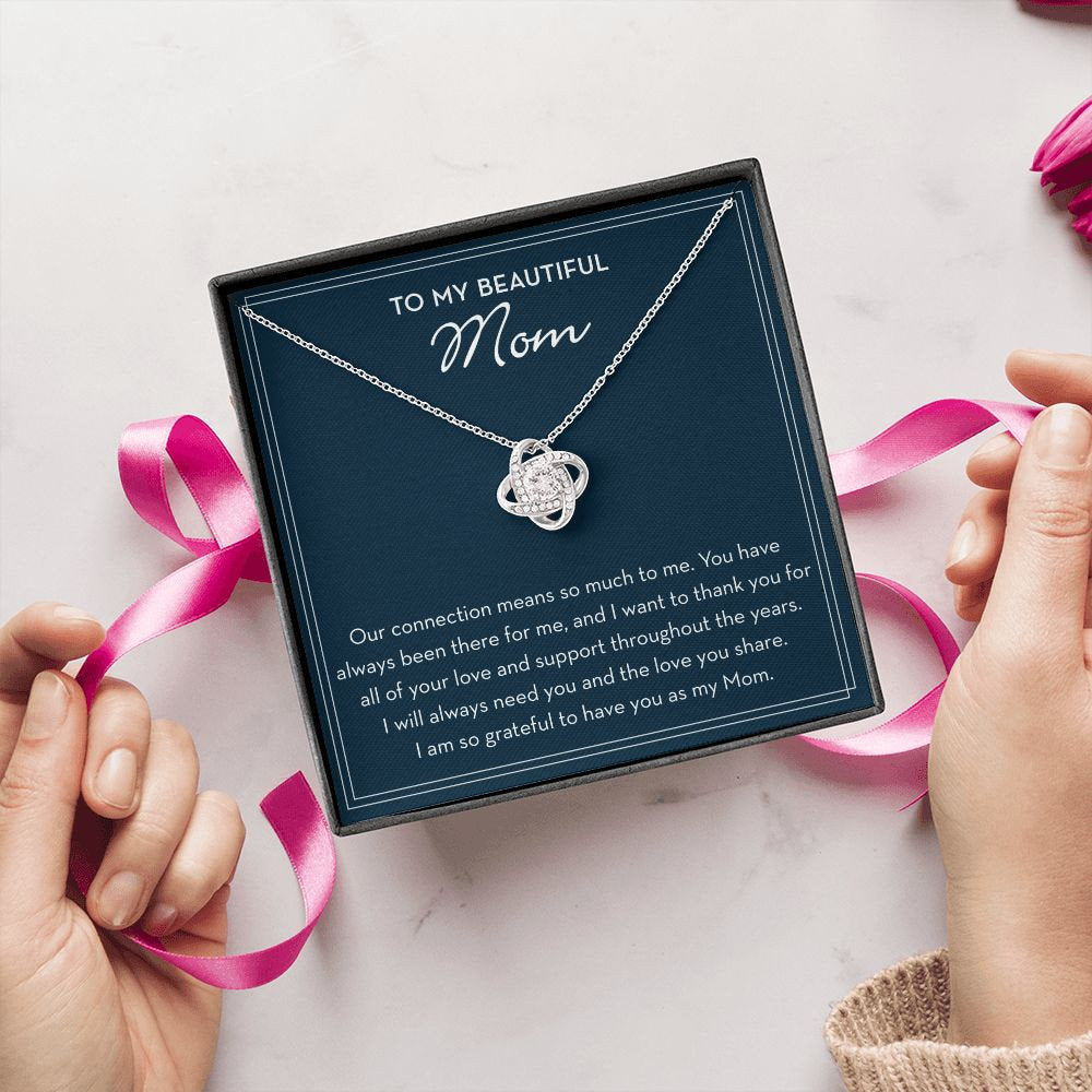 Gift for my Beautiful Mom, Mom Necklace from Daughter or Son