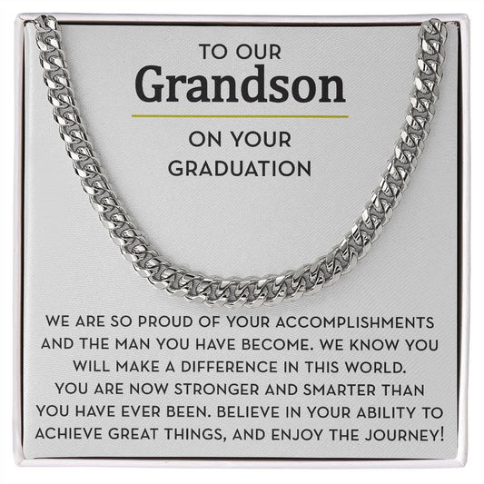 Graduation Gift for Grandson, Chain Necklace for Grandson Graduation