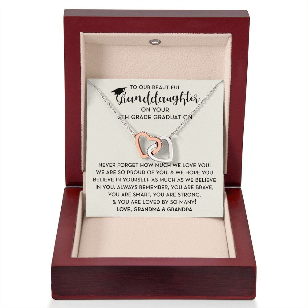 Gift for Granddaughter, 8th Grade Graduation Necklace for Granddaughter