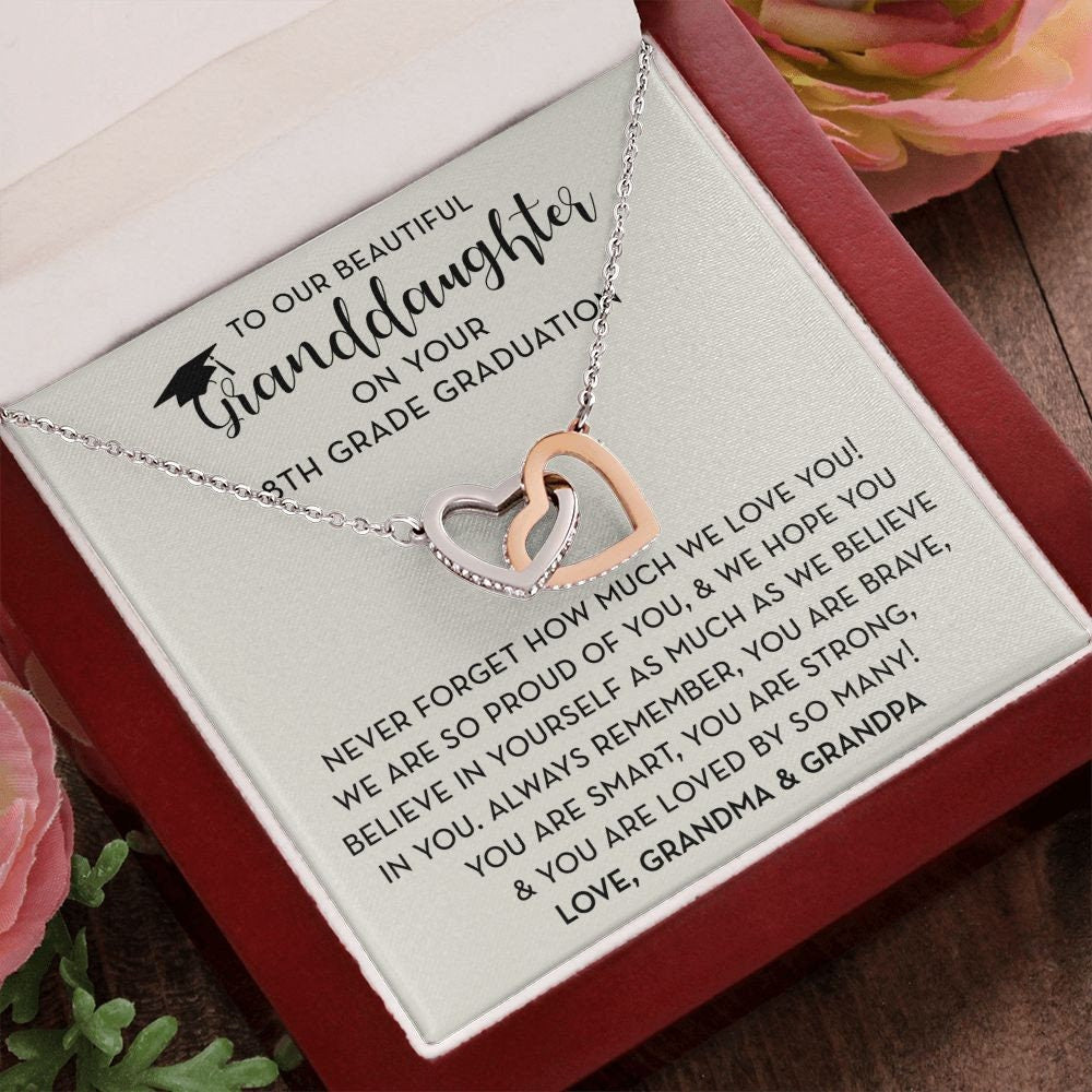 Gift for Granddaughter, 8th Grade Graduation Necklace for Granddaughter
