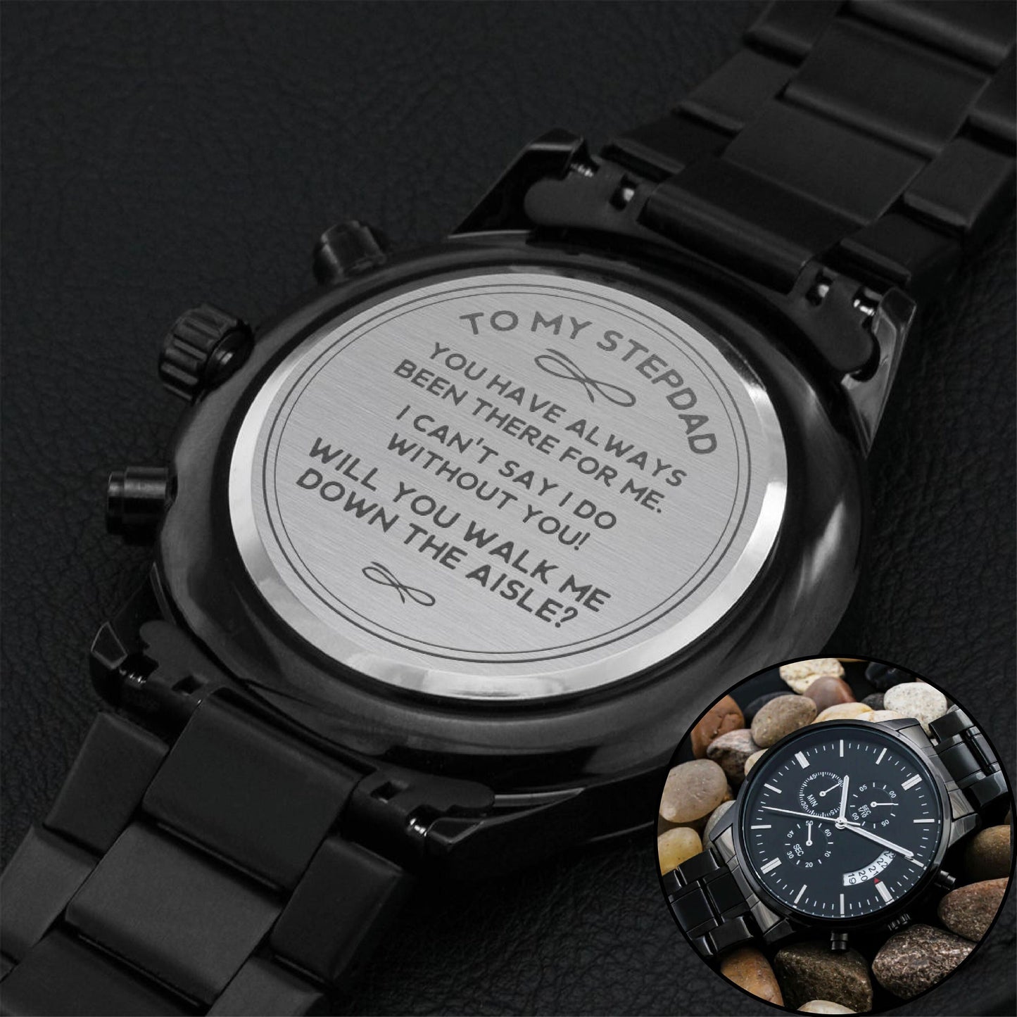 Walk Me Down the Aisle Stepdad, Stepdad Give Me Away Proposal Gift Watch