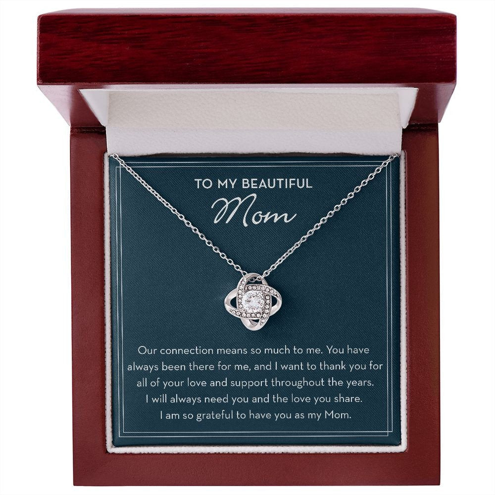 Gift for my Beautiful Mom, Mom Necklace from Daughter or Son