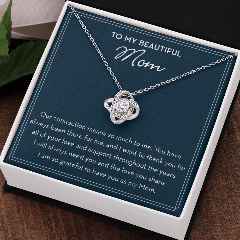 Gift for my Beautiful Mom, Mom Necklace from Daughter or Son