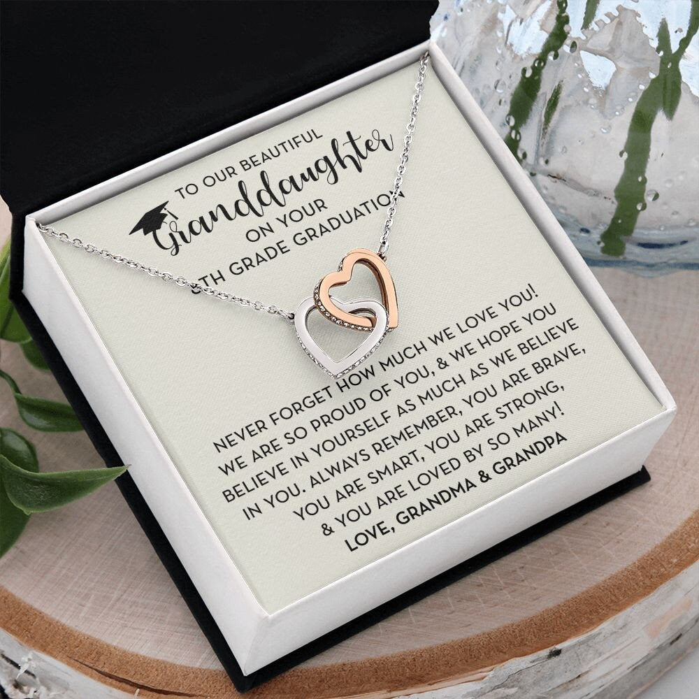 Gift for Granddaughter, 8th Grade Graduation Necklace for Granddaughter