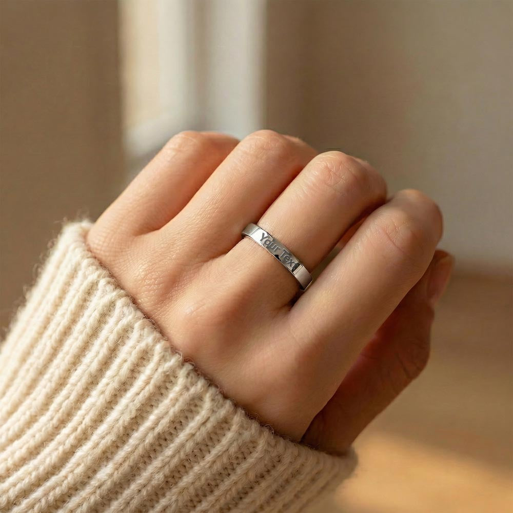 Custom Engraved Ring for Her, Personalized Engraved Ring