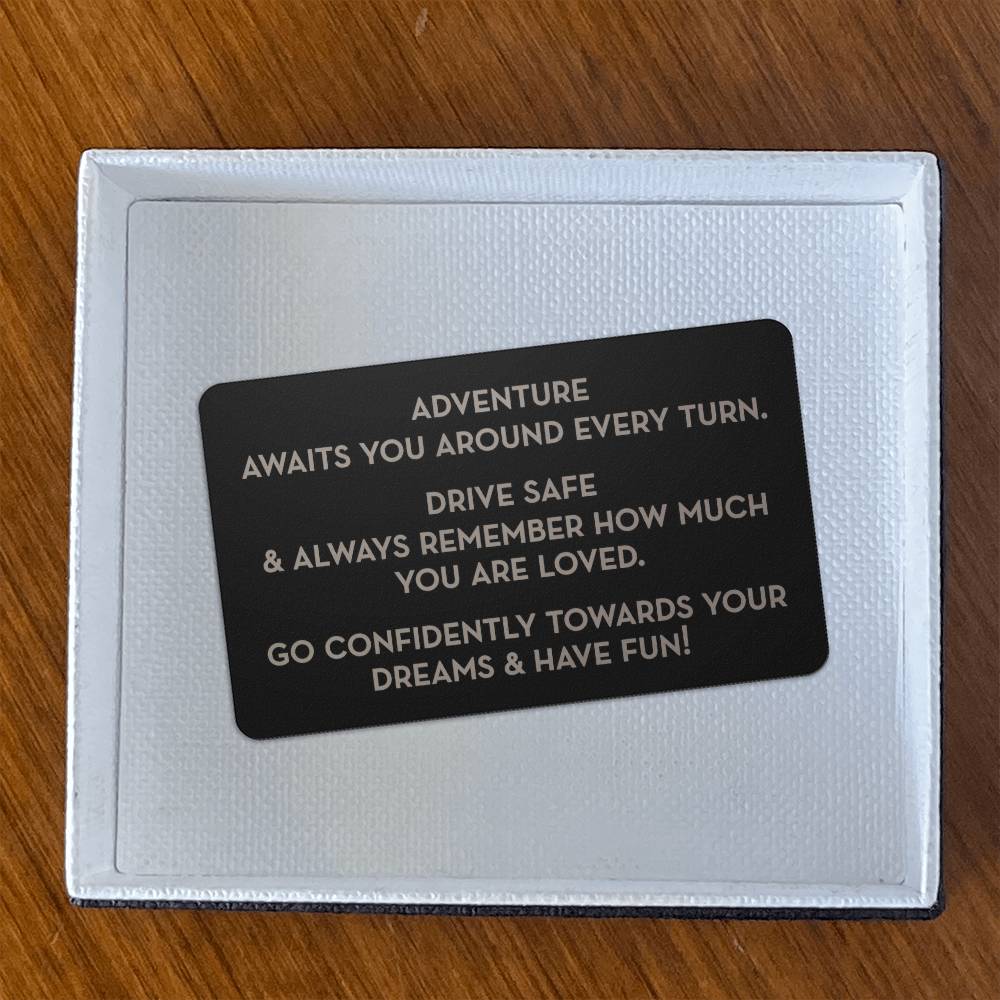Gift for Grandson, Engraved Wallet Card, Gift for New Driver 2