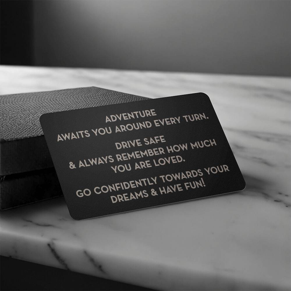 Gift for Grandson, Engraved Wallet Card, Gift for New Driver 2