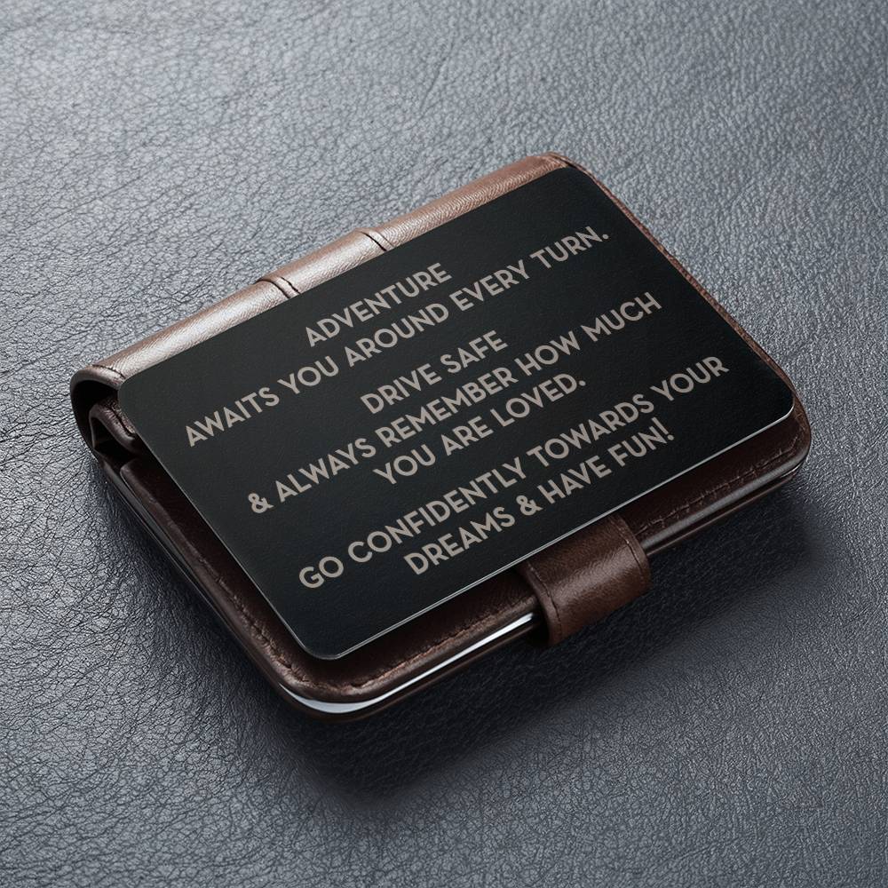 Gift for Grandson, Engraved Wallet Card, Gift for New Driver 2