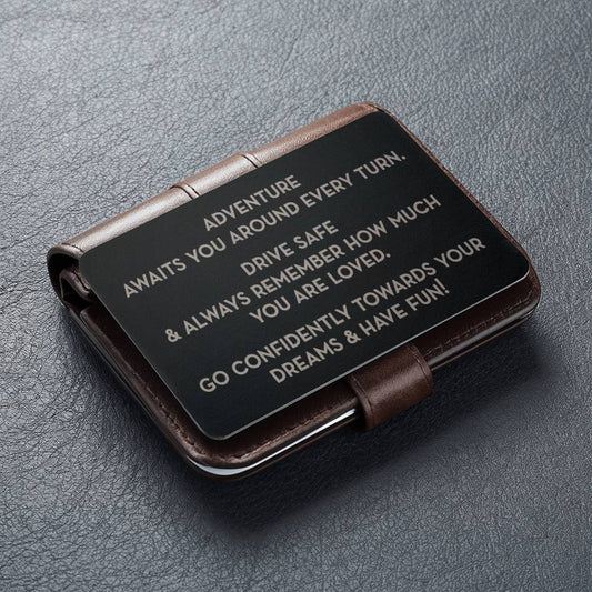 Gift for Grandson, Engraved Wallet Card, Gift for New Driver 2