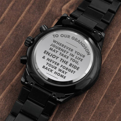 To Our Grandson Gift, Engraved Watch, Gift for Grandson Graduation / Birthday