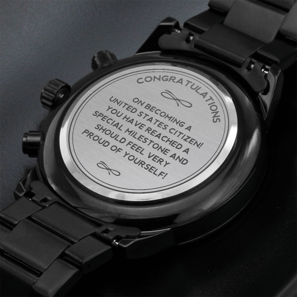 US Citizenship Gift for Him, Engraved Watch, Gift for New US Citizen, Naturalization Gift