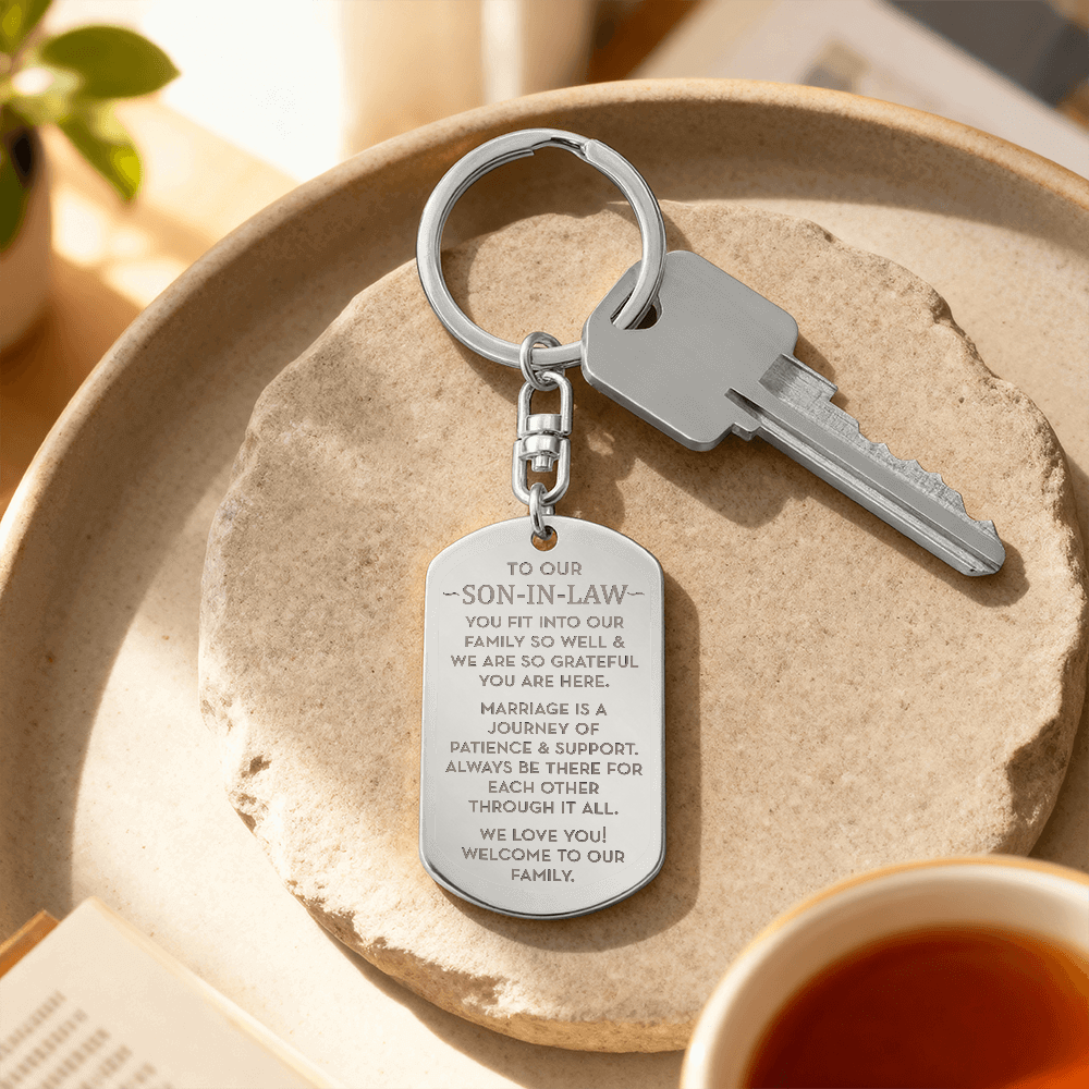 Wedding Gift For New Son-In-Law, Welcome To Our Family Son-In-Law Keychain Gift, Groom Present from In-Laws