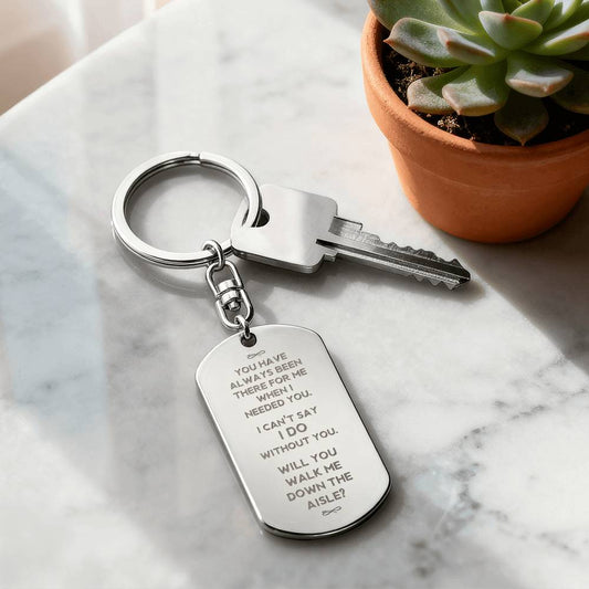 vod-engraved-dog-tag-keychain-walk-down-aisle