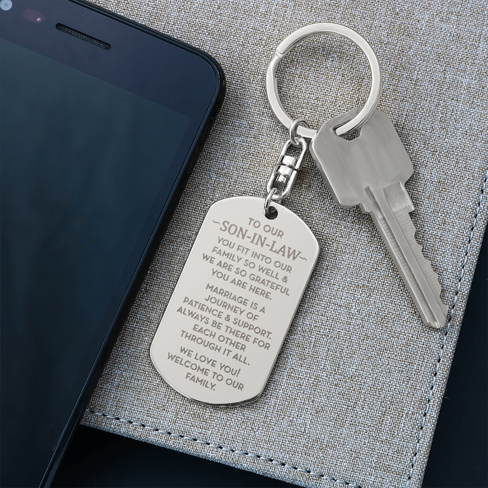Wedding Gift For New Son-In-Law, Welcome To Our Family Son-In-Law Keychain Gift, Groom Present from In-Laws