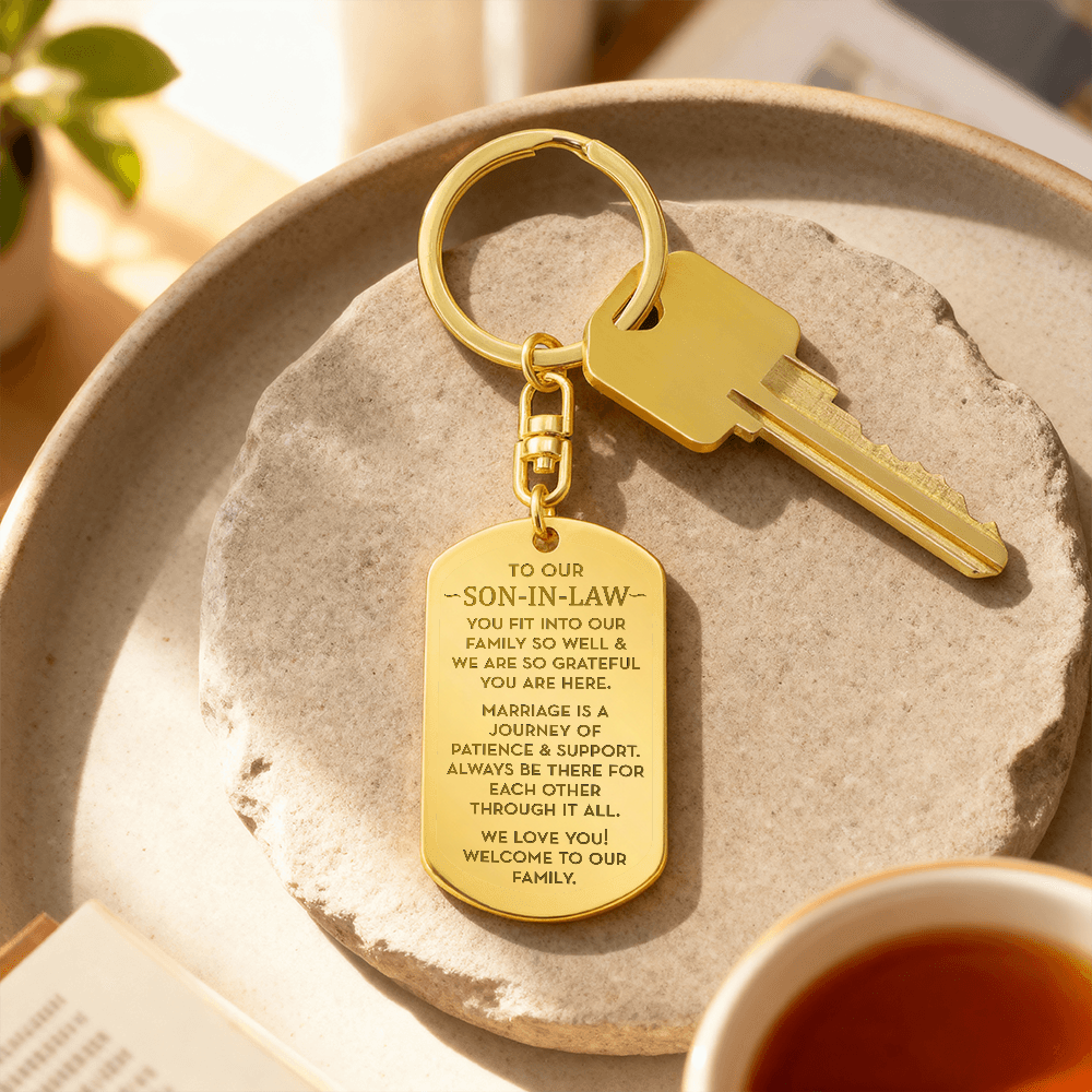Wedding Gift For New Son-In-Law, Welcome To Our Family Son-In-Law Keychain Gift, Groom Present from In-Laws