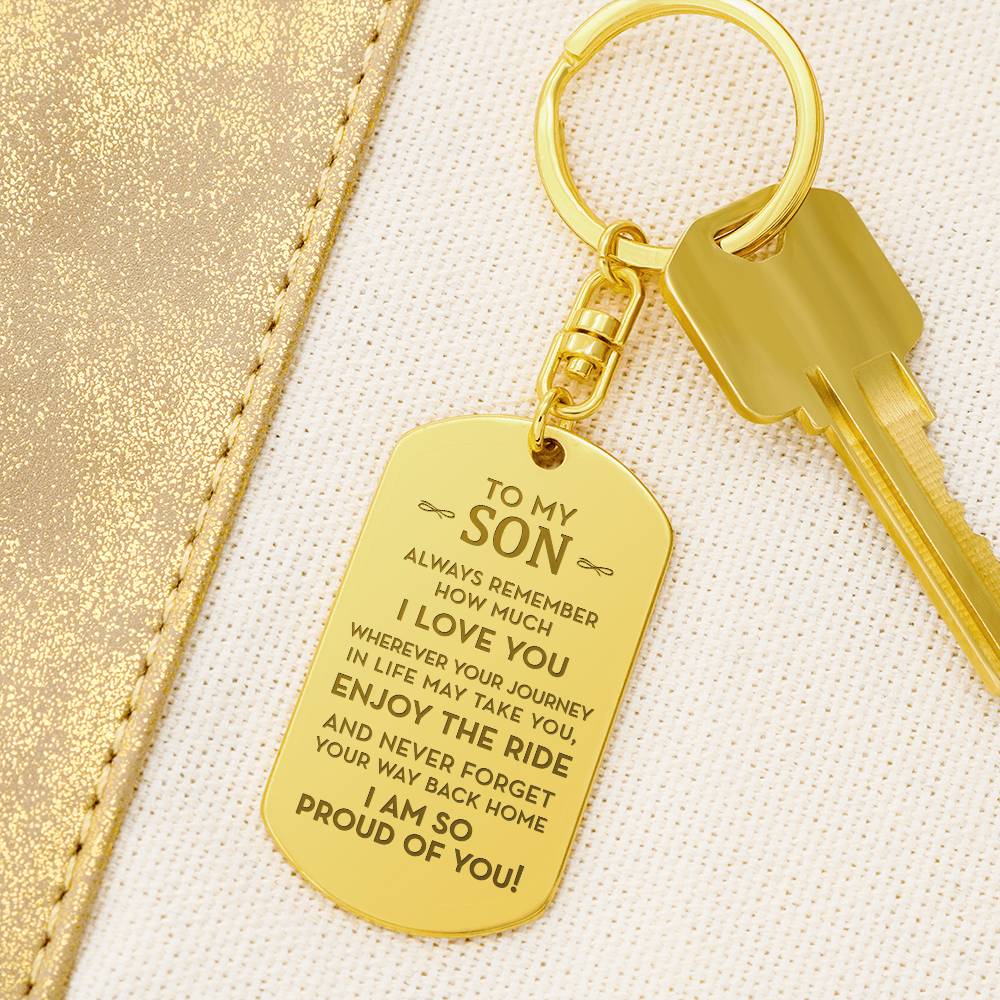 Keychain for Son, To My Son Gift, Graduation / Birthday Gift for Son, Moving Out Gift