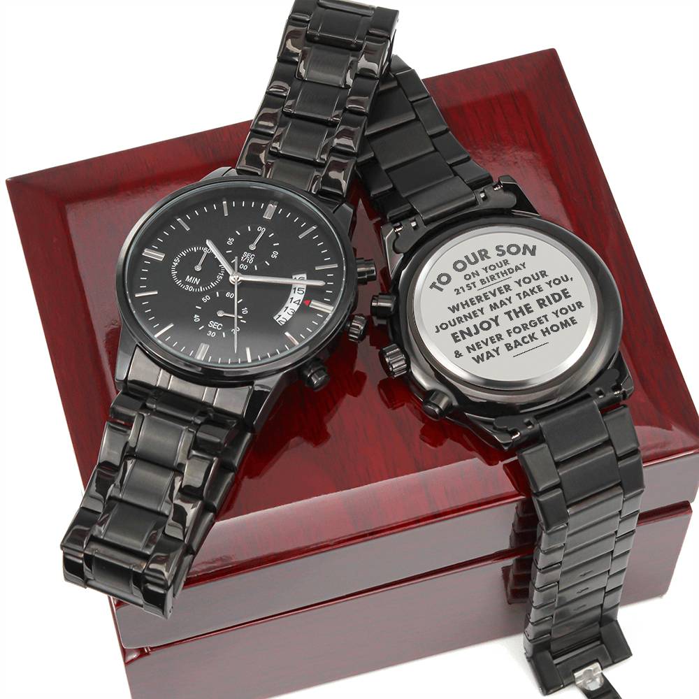 Gift for Son 21st Birthday, To Our Son, Engraved Watch, 21st Birthday Gift To Son from Parents