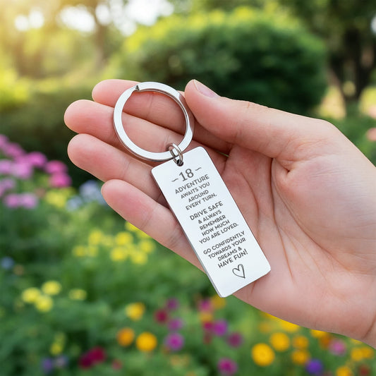 18th Birthday Gift for Her, Gift for 18th Birthday, Drive Safe Reminder, Engraved Keychain