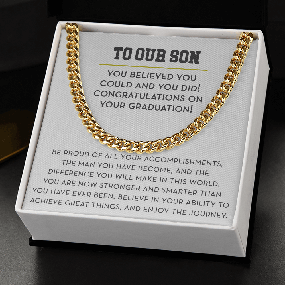 Graduation Gift for Son from Parents, Graduation Gift To Our Son