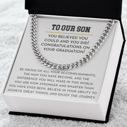 Graduation Gift for Son from Parents, Graduation Gift To Our Son