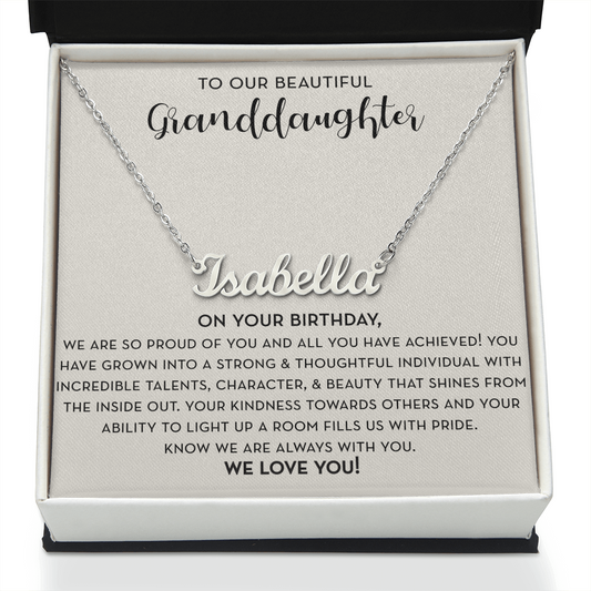 Personalized Name Necklace, Gift for Granddaughter Birthday, Granddaughter Gift for Birthday