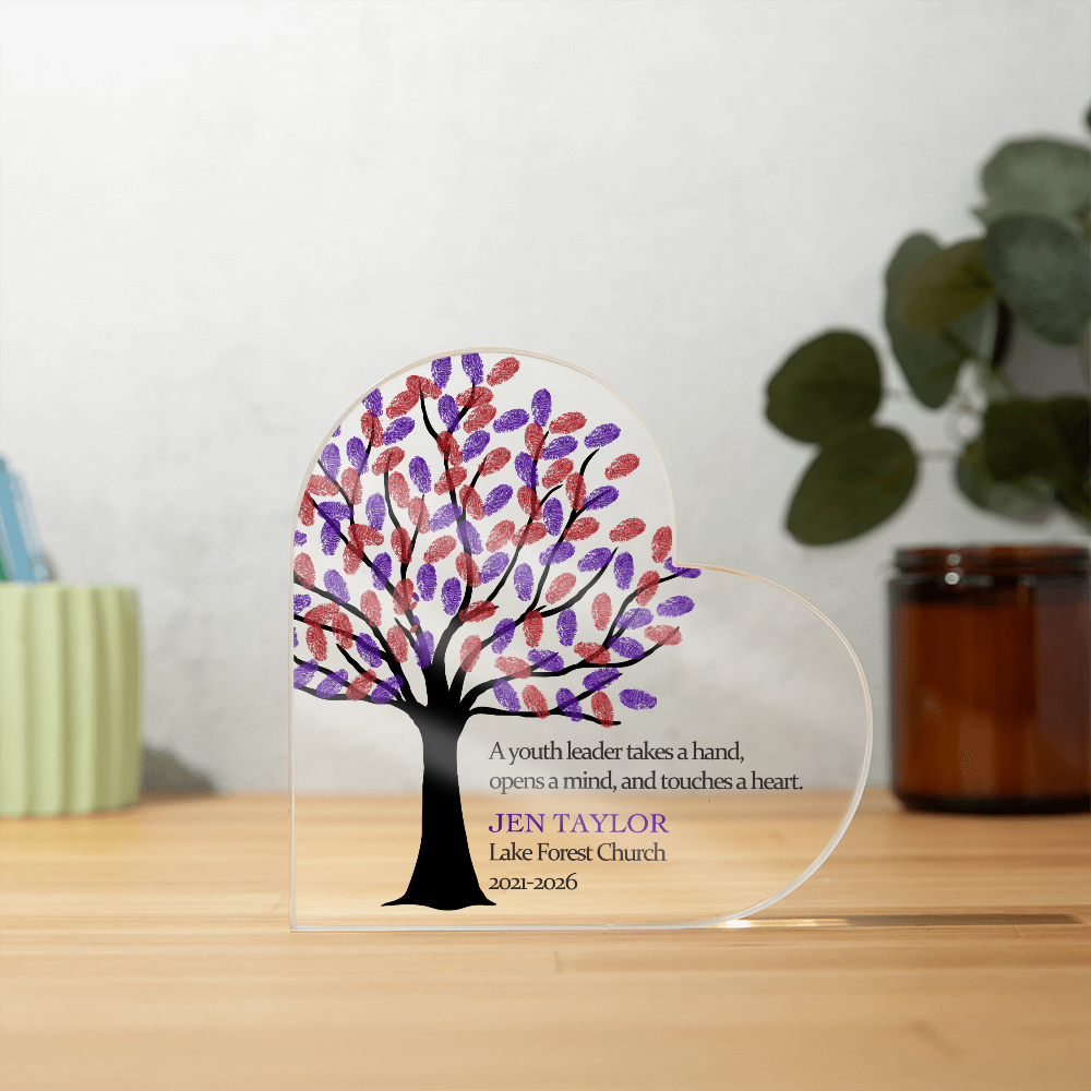Personalized Gift for Youth Leader, Acrylic Heart Gift, Personalized Youth Leader Gift
