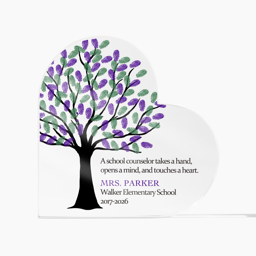 Personalized Gift for School Counselor, Acrylic Heart Gift, Personalized School Counselor Gift