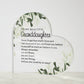 To my Granddaughter Gift, Heart Plaque for Granddaughter from Grandma, Granddaughter Gifts