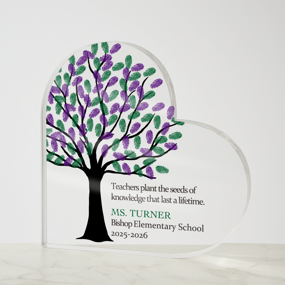 Personalized Gift for Teacher, Acrylic Heart, Personalized Teacher Gift, Teacher Retirement Gift