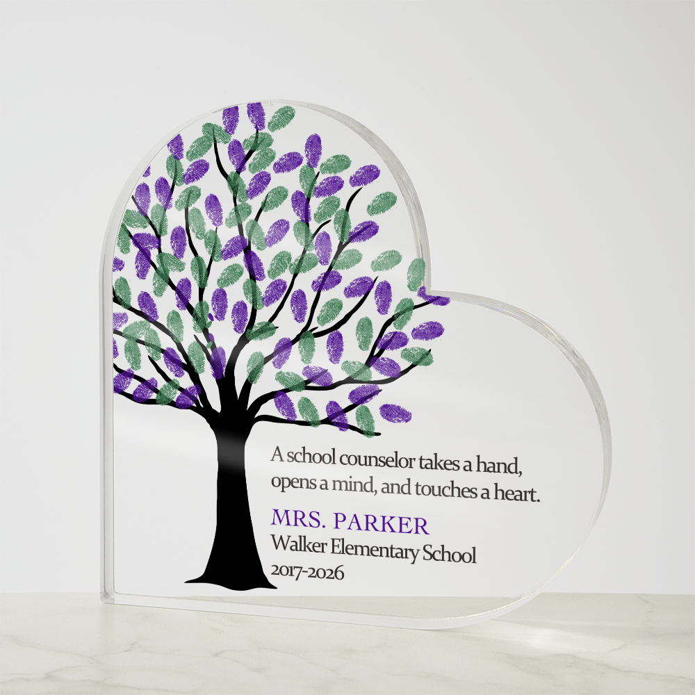 Personalized Gift for School Counselor, Acrylic Heart Gift, Personalized School Counselor Gift