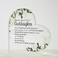 To my Goddaughter Gift, Heart Plaque for Goddaughter from Godmother