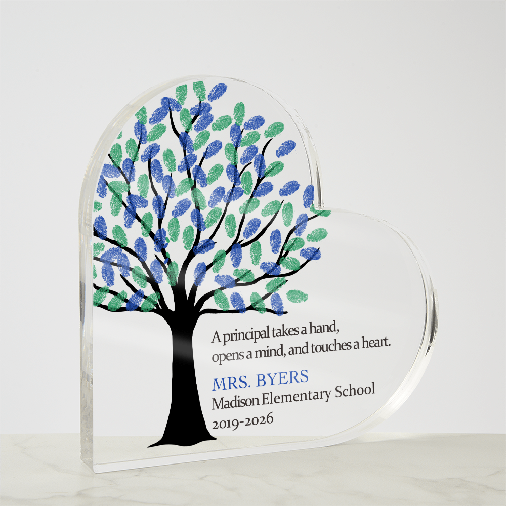 Personalized Gift for Principal, Acrylic Heart Gift, Personalized Principal Gift