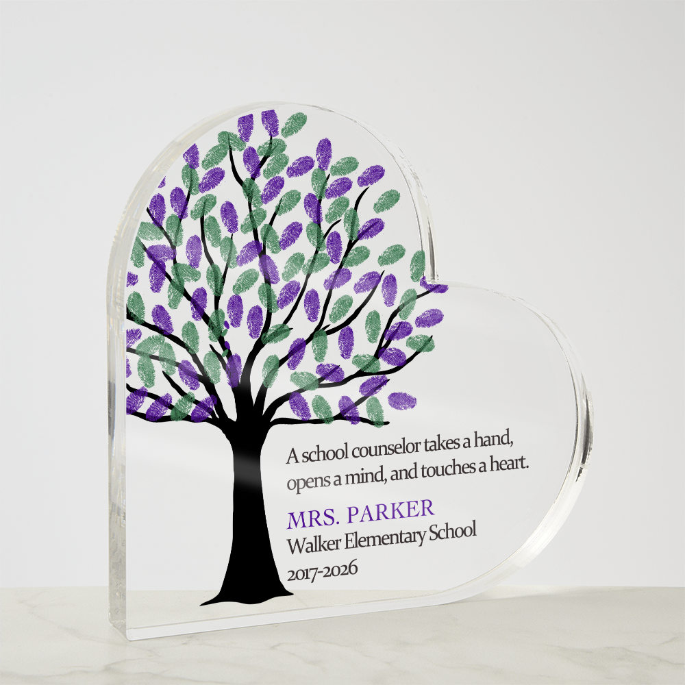 Personalized Gift for School Counselor, Acrylic Heart Gift, Personalized School Counselor Gift