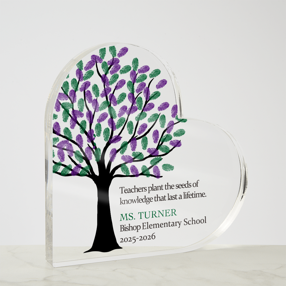 Personalized Gift for Teacher, Acrylic Heart, Personalized Teacher Gift, Teacher Retirement Gift