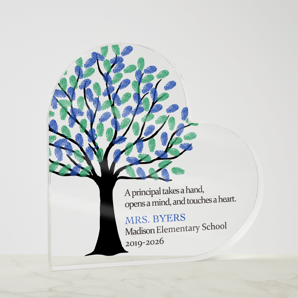 Personalized Gift for Principal, Acrylic Heart Gift, Personalized Principal Gift