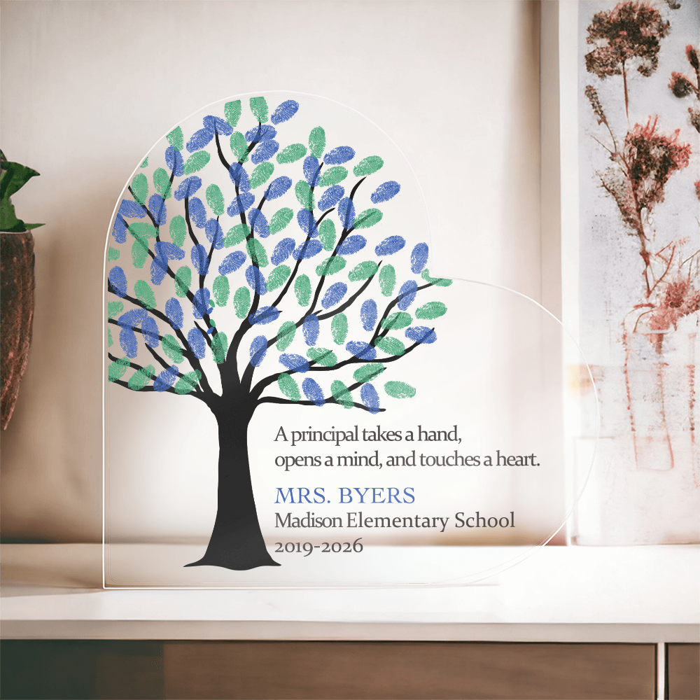 Personalized Gift for Principal, Acrylic Heart Gift, Personalized Principal Gift