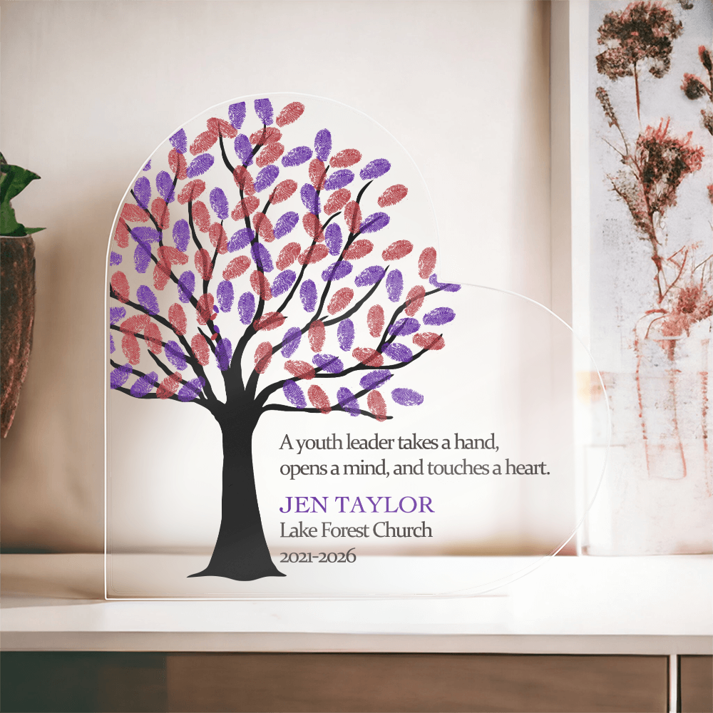 Personalized Gift for Youth Leader, Acrylic Heart Gift, Personalized Youth Leader Gift