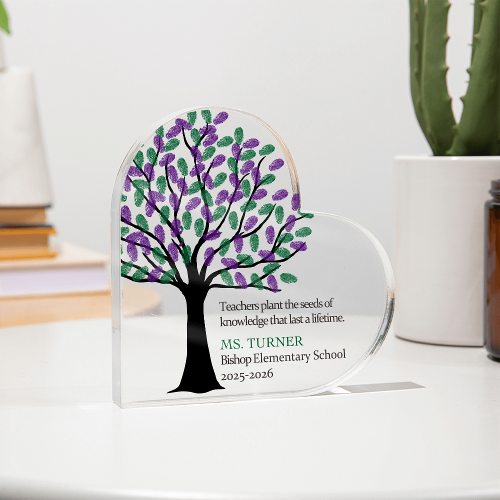 Personalized Gift for Teacher, Acrylic Heart, Personalized Teacher Gift, Teacher Retirement Gift