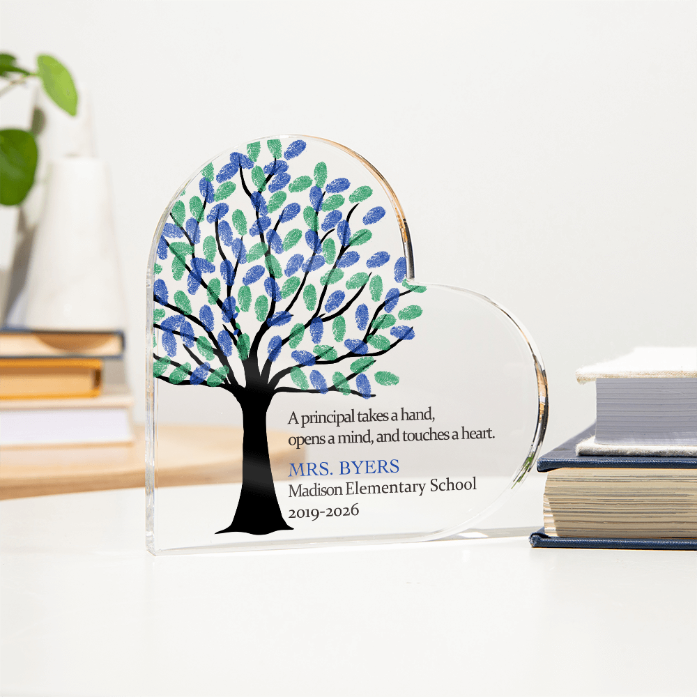 Personalized Gift for Principal, Acrylic Heart Gift, Personalized Principal Gift