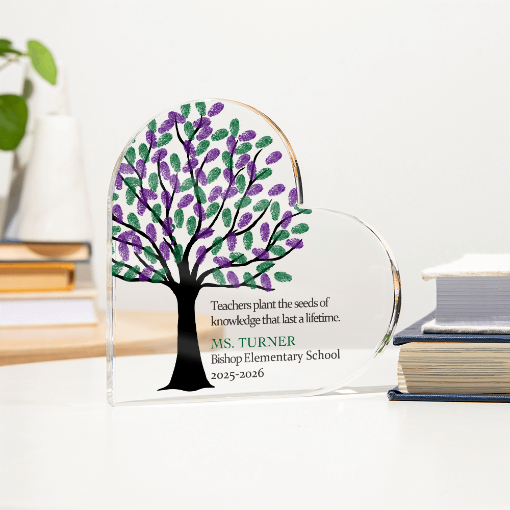 Personalized Gift for Teacher, Acrylic Heart, Personalized Teacher Gift, Teacher Retirement Gift