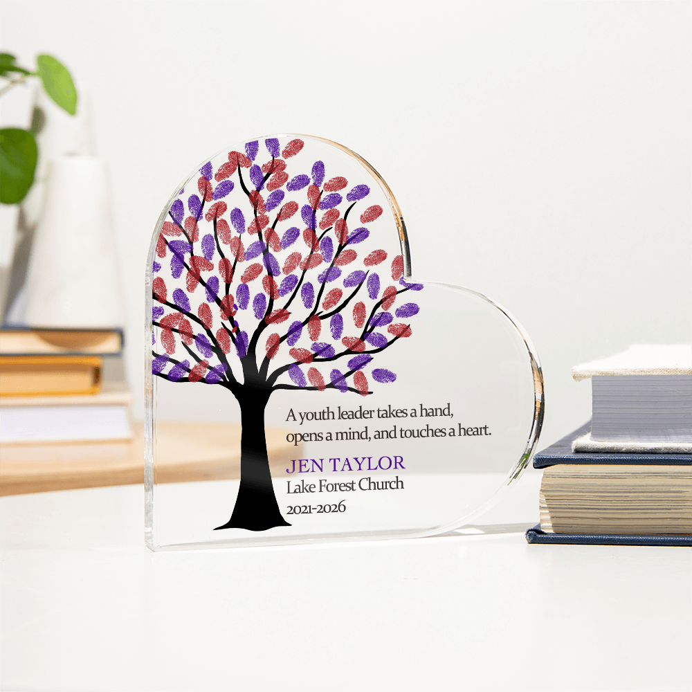 Personalized Gift for Youth Leader, Acrylic Heart Gift, Personalized Youth Leader Gift