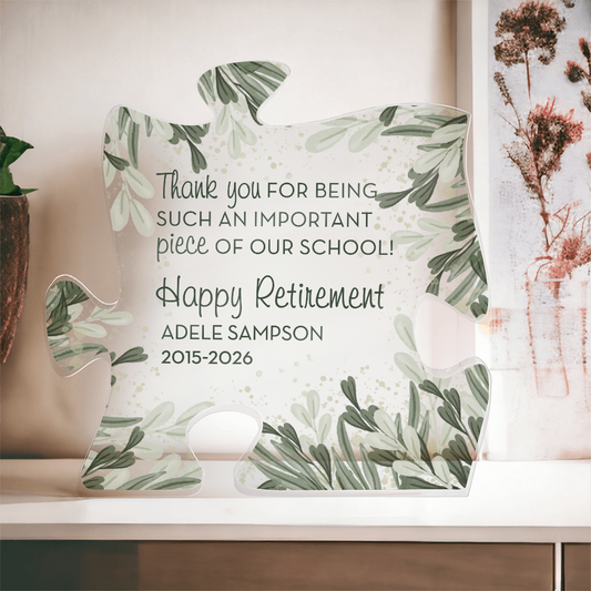 Personalized Gift for Principal, Acrylic Puzzle Piece, Personalized Principal Gift