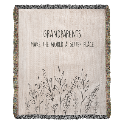Grandparents Gifts, Grandparents Blanket, Gift from Grandkids, Grandparents Woven Throw