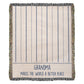Grandma Gift, Grandma Woven Throw, Ticking Striped Blanket, Gift for New Grandma
