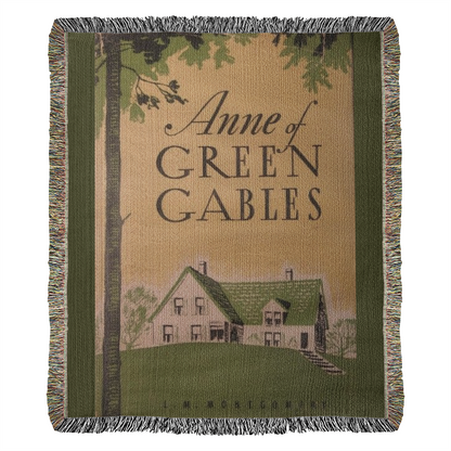 Anne of Green Gables Woven Throw, Vintage Book Cover Blanket