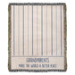 Grandparents Gift, Grandparents Woven Throw, Ticking Striped Blanket, Gift From Grandkids