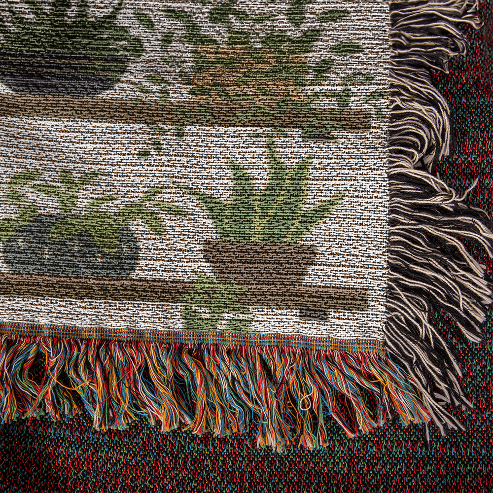Plant Shelf Boho Woven Blanket