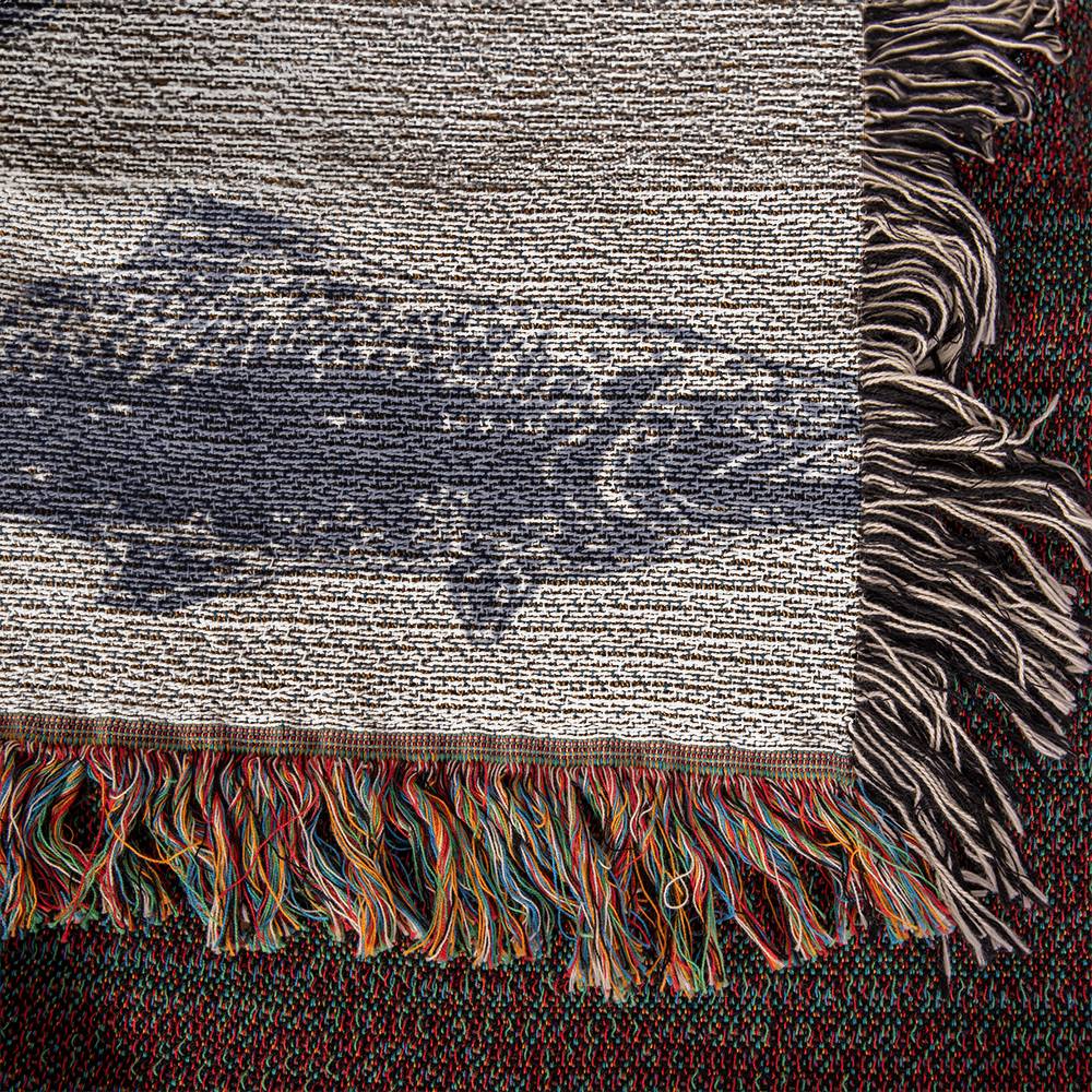 Salmon Blanket, Salmon Woven Throw, Salmon Wall Tapestry, Salmon Run Fish Blanket
