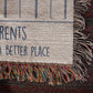 Grandparents Gift, Grandparents Woven Throw, Ticking Striped Blanket, Gift From Grandkids