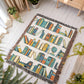Boho Bookshelf Woven Throw, Cozy Book Blanket